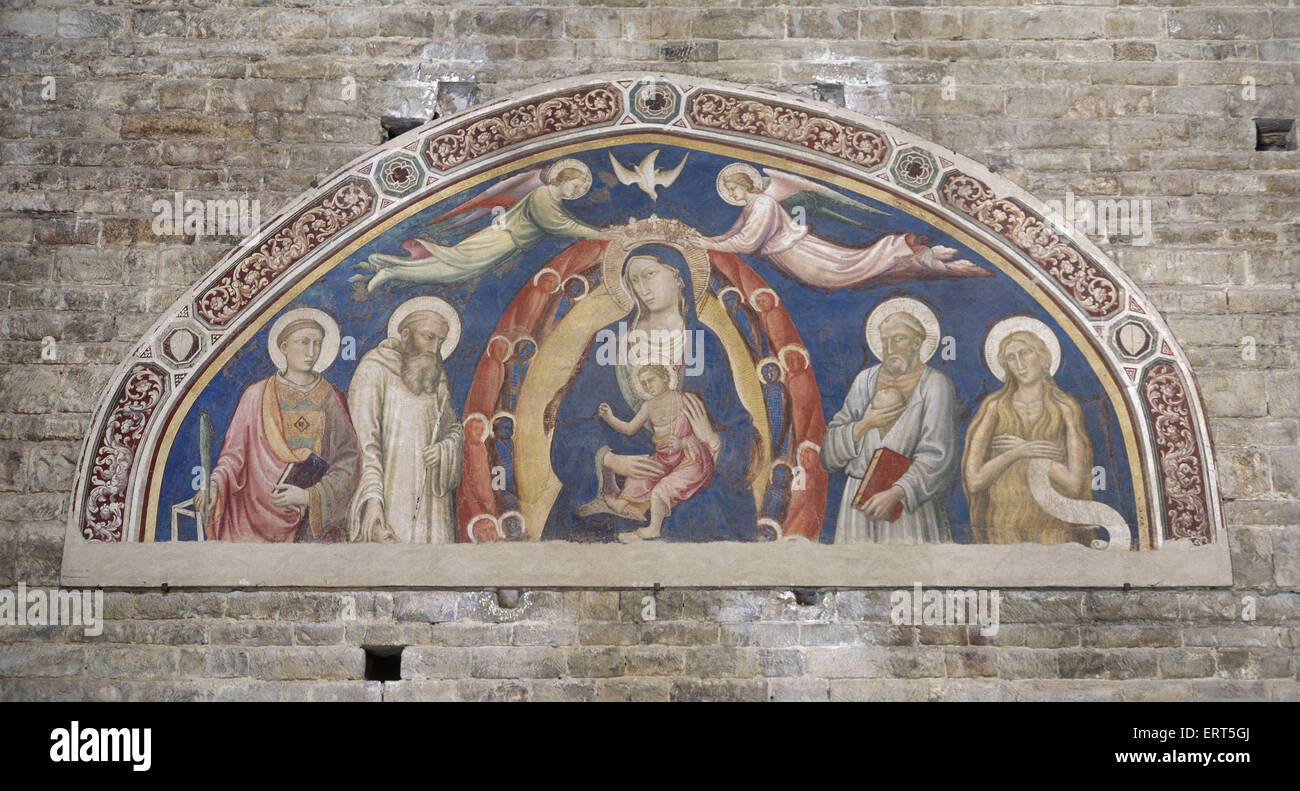 L'Italia. Firenze. Chiesa di San Maniato al Monte. Pittura murale. Santa Maria. Foto Stock