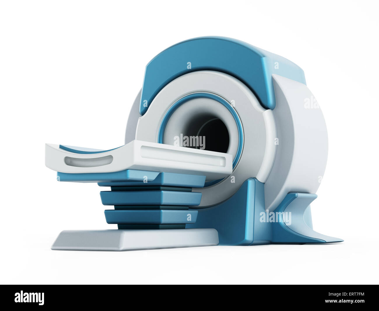 Il rilevamento di immagini in risonanza magnetica nucleare sistema MRI isolati su sfondo bianco. Foto Stock