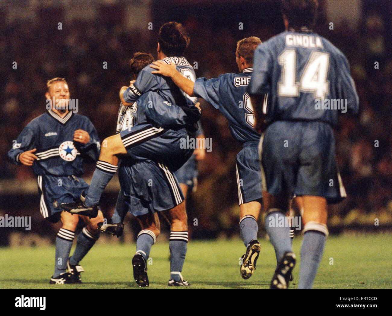 Sunderland 1 -2 Newcastle Premiership match tenutosi a Roker Park. Il 4 settembre 1996. Foto Stock