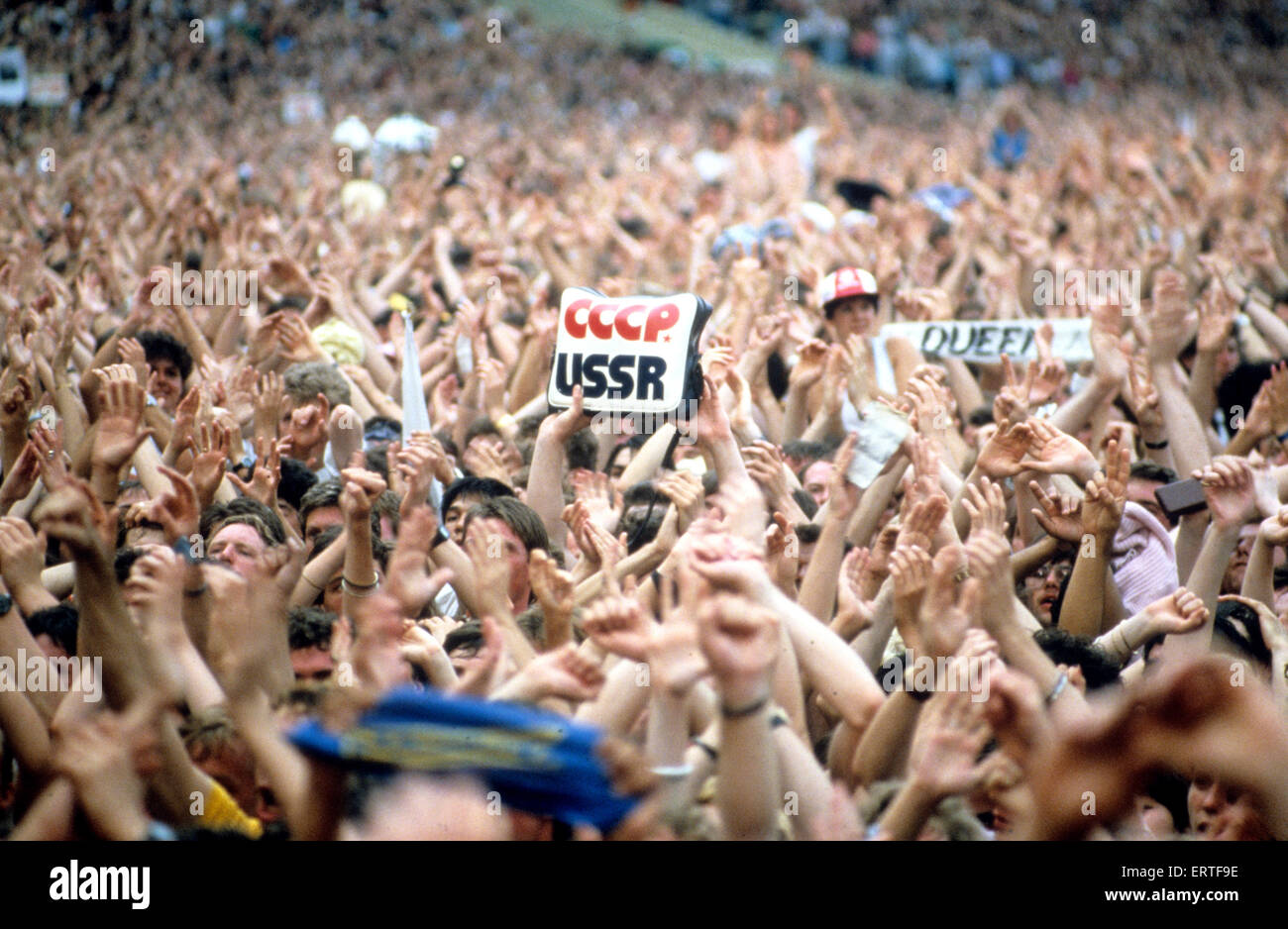 LIVE AID Wembley Stadium il 13 luglio 1985. Foto Stock
