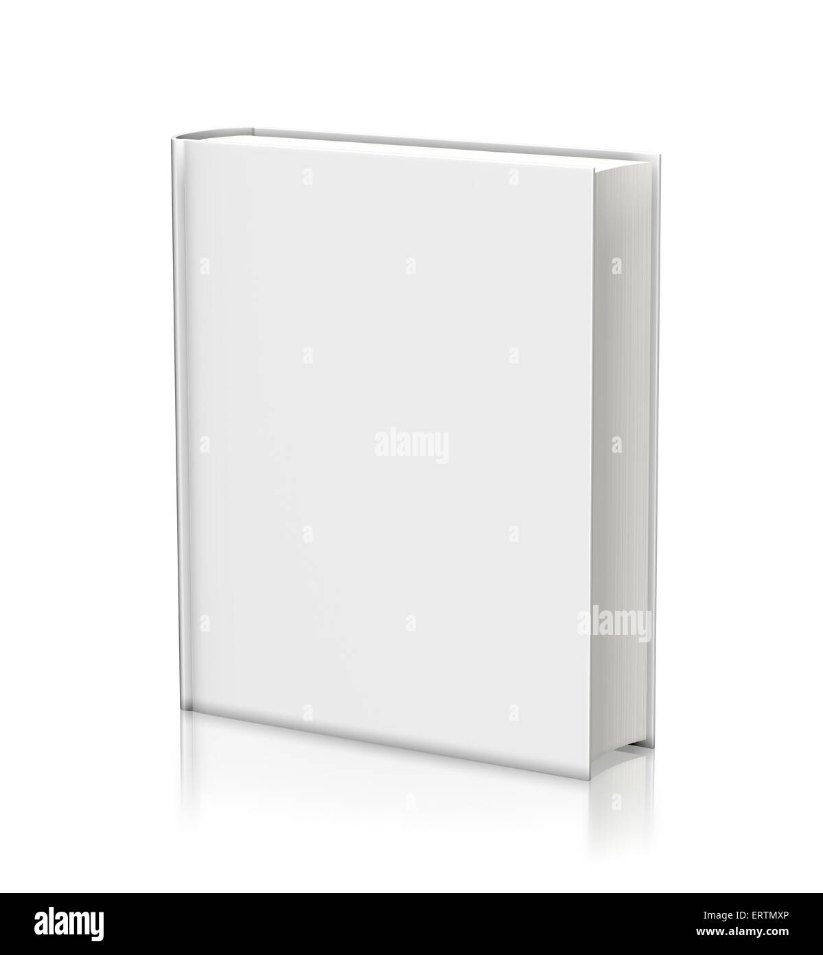 Vuoto libro bianco copertina rigida - isolato su sfondo bianco Foto Stock