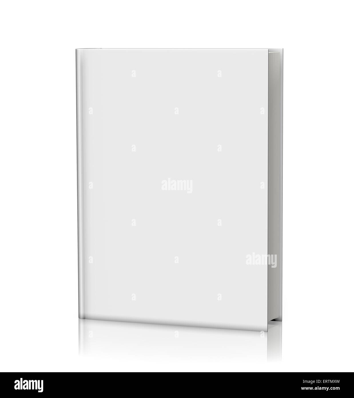 Vuoto libro bianco copertina rigida - isolato su sfondo bianco Foto Stock