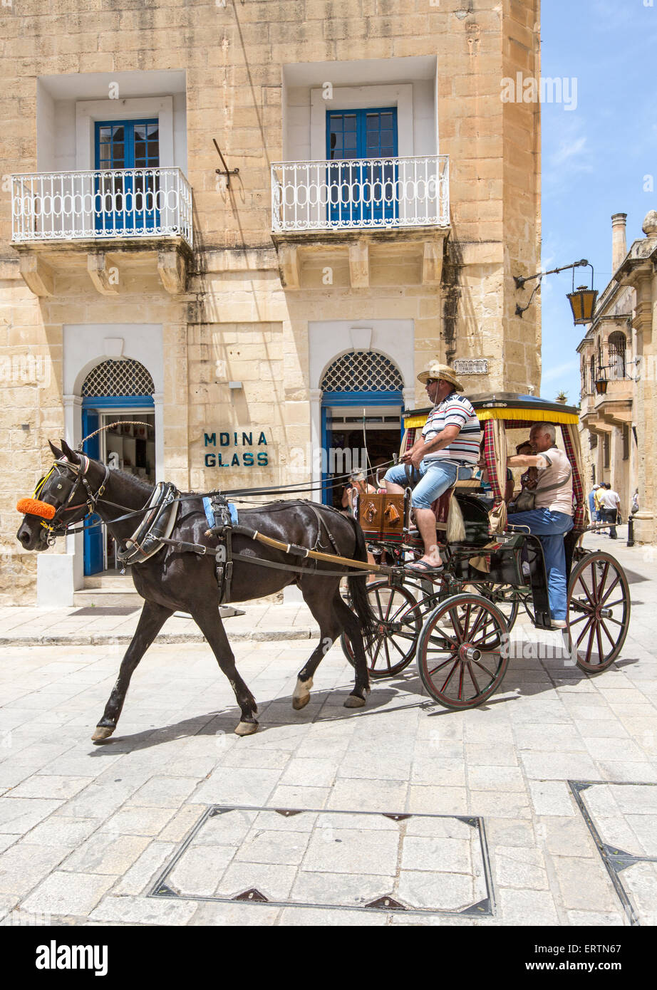 Carro trainato da cavalli Rabat Malta Foto Stock