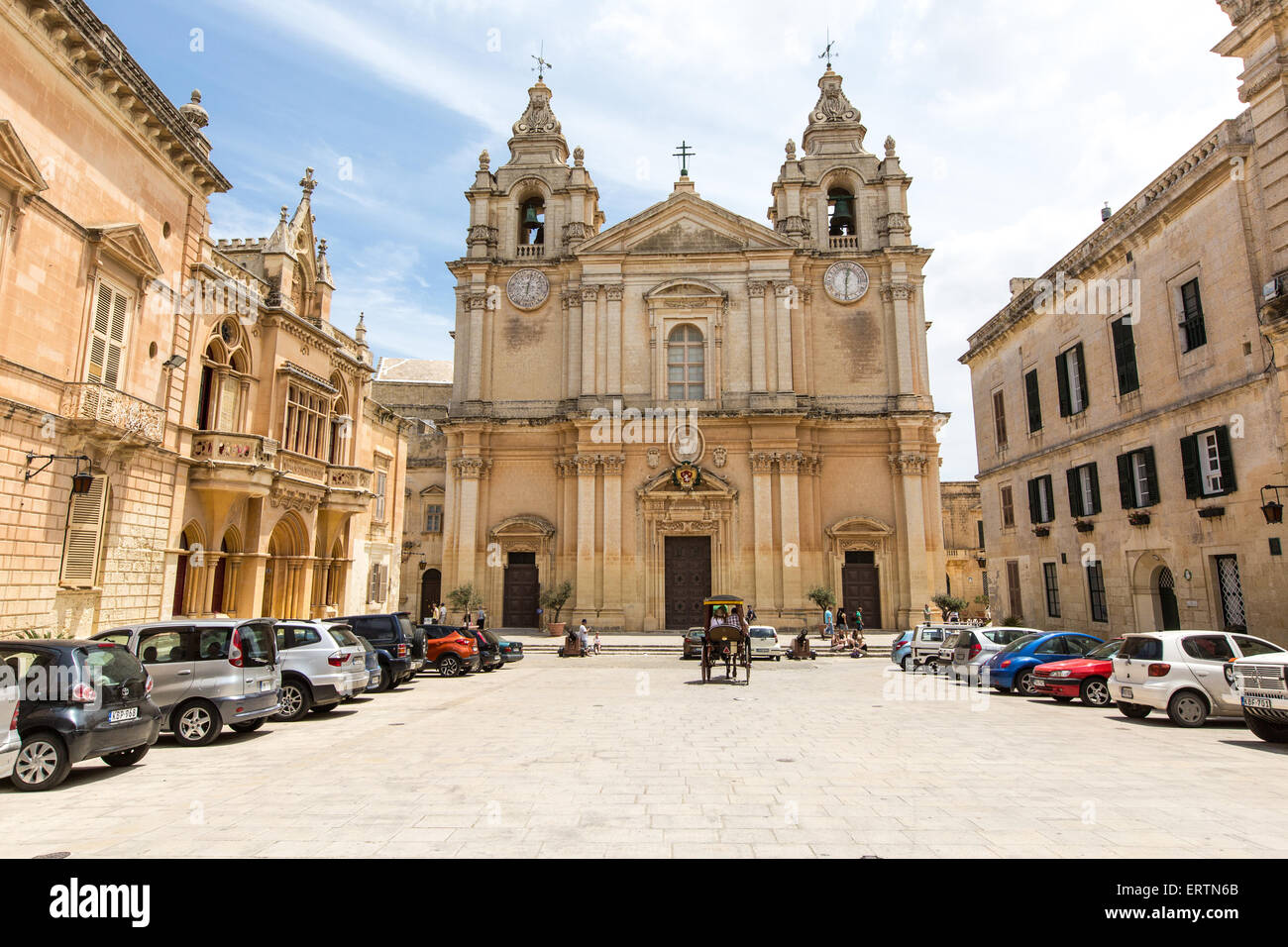 Saint Pauls Cathedral in Mdina Malta Foto Stock