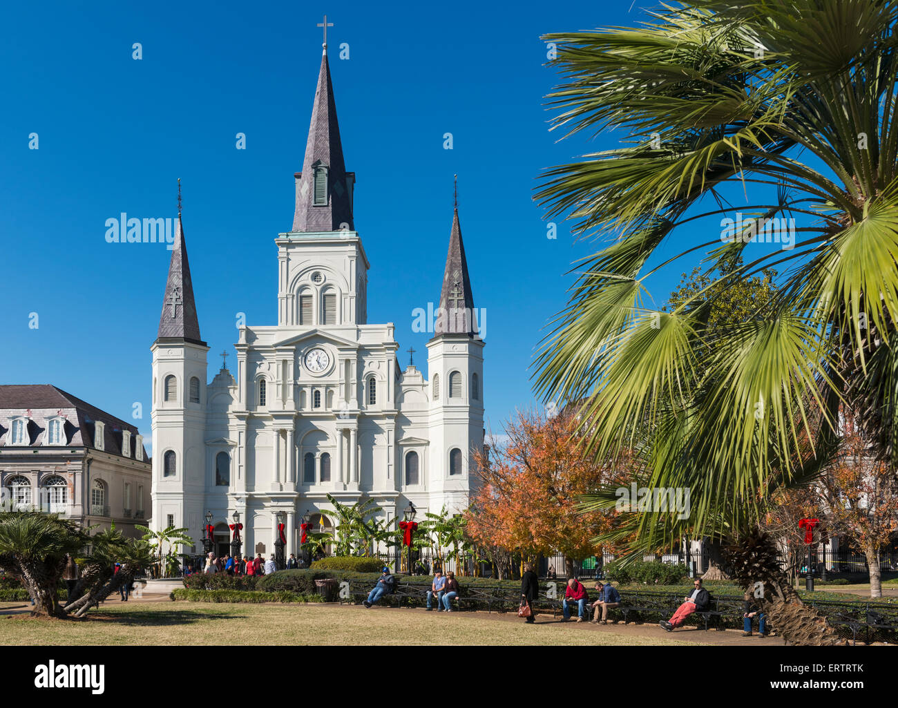 New Orleans French Quarter - St Louis Cathedral, Jackson Square New Orleans, Louisiana, Stati Uniti d'America Foto Stock