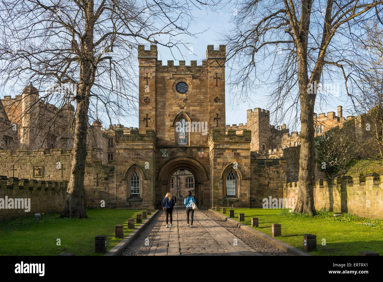 Durham Castle, ora Durham University student accommodation, County Durham, England, Regno Unito Foto Stock