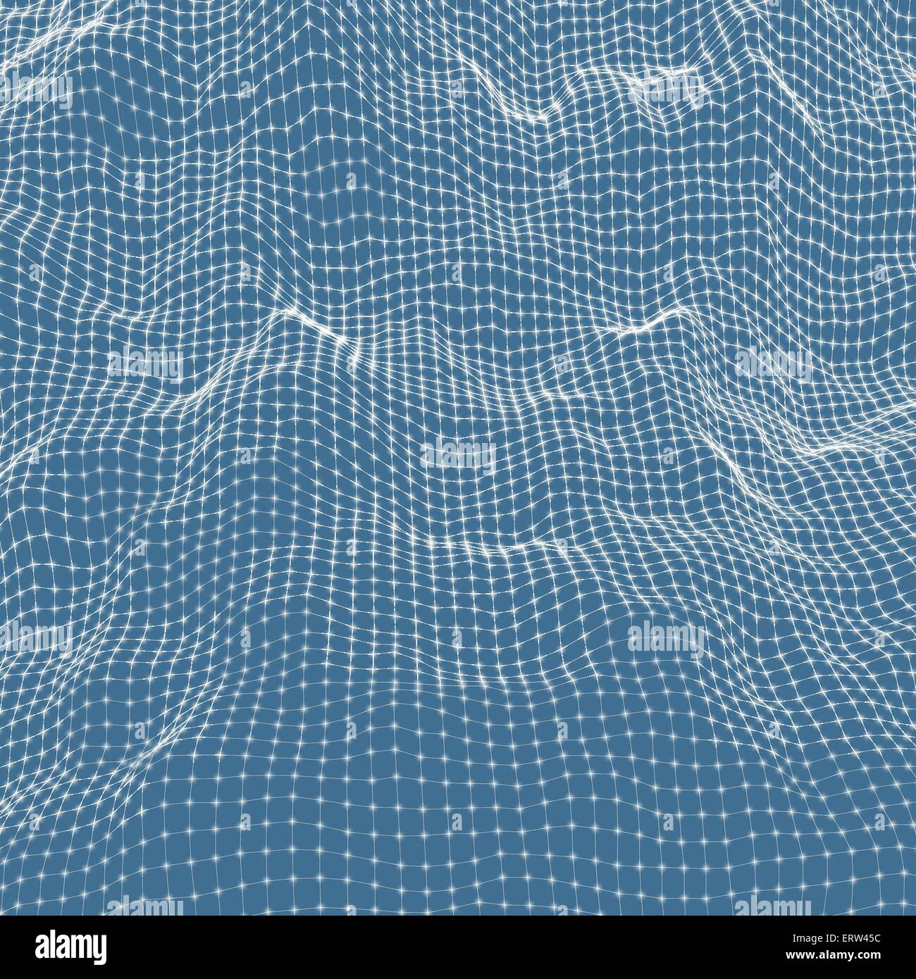 Griglia astratta sfondo. La superficie dell'acqua. Illustrazione Vettoriale. Illustrazione Vettoriale