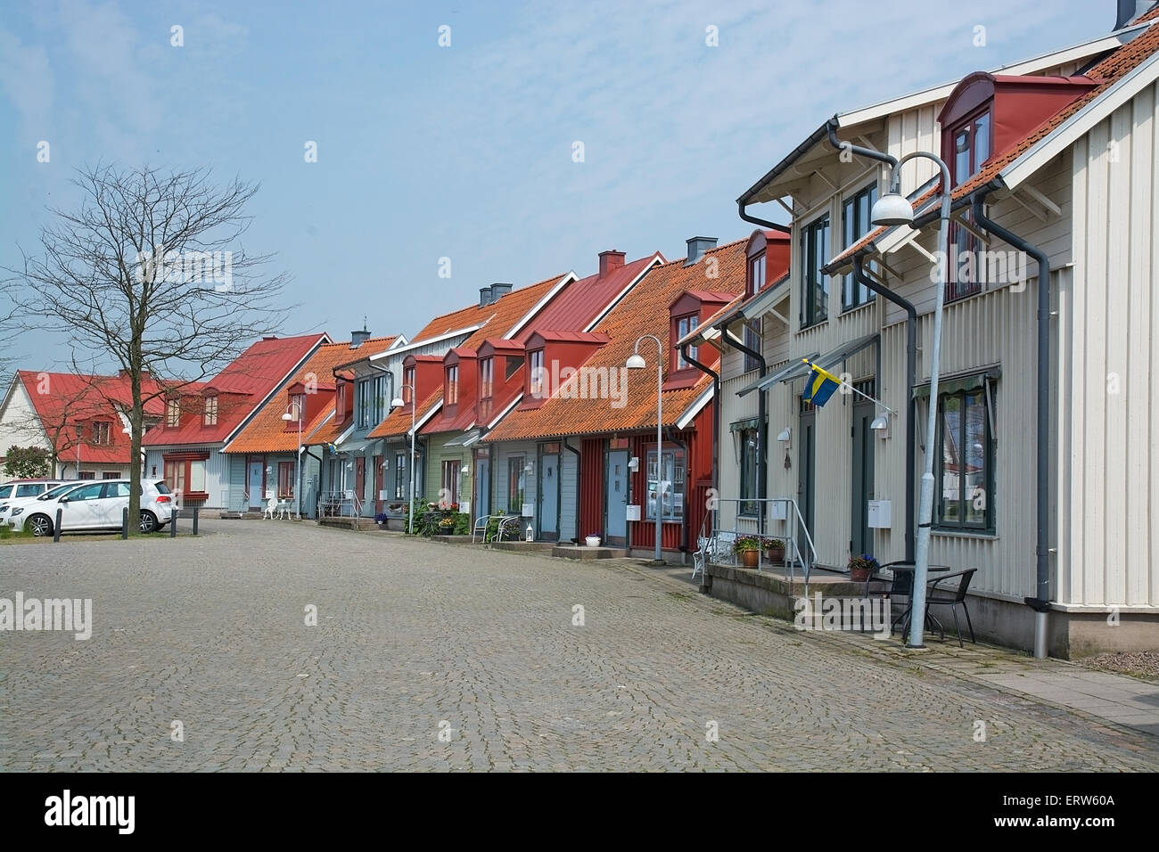 FALKENBERG, Svezia - 6 giugno 2015: pittoresche case colorate nella Città Vecchia il 6 giugno a Falkenberg (Svezia). Foto Stock