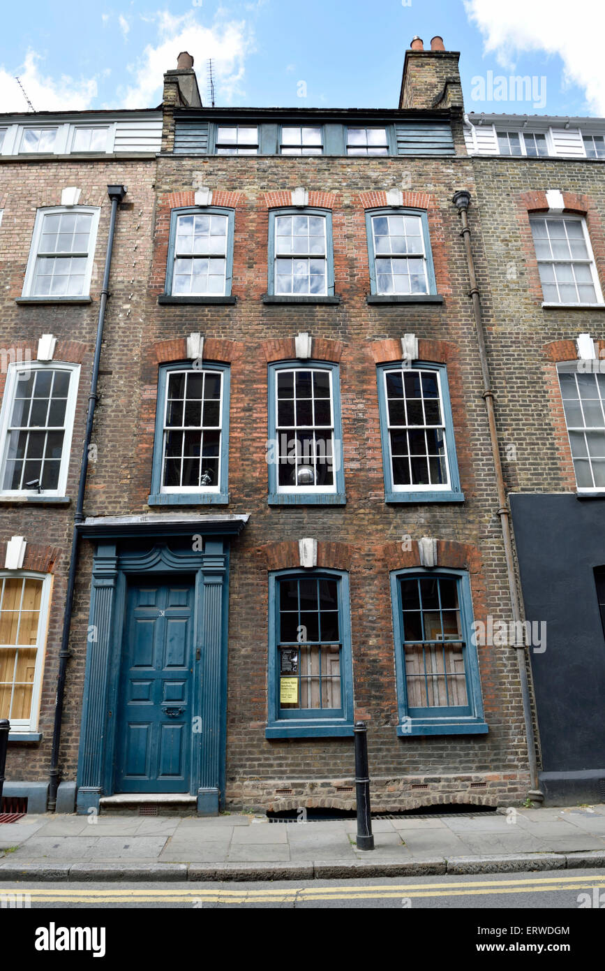 Early Georgian House 31 Fournier Street, Spitalfields, London Borough of Tower Hamlets, Inghilterra Gran Bretagna REGNO UNITO Foto Stock