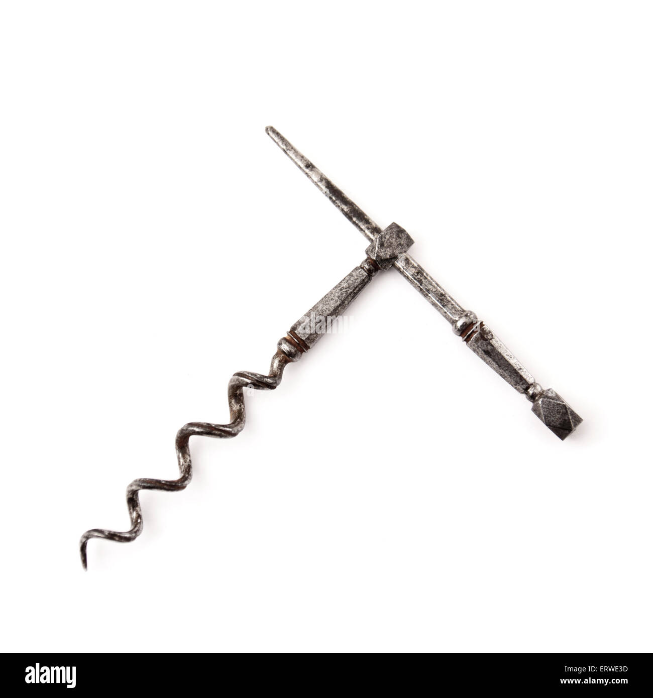 Antique 125mm sfaccettata peg & worm cavatappi tascabile con elica scanalato Foto Stock