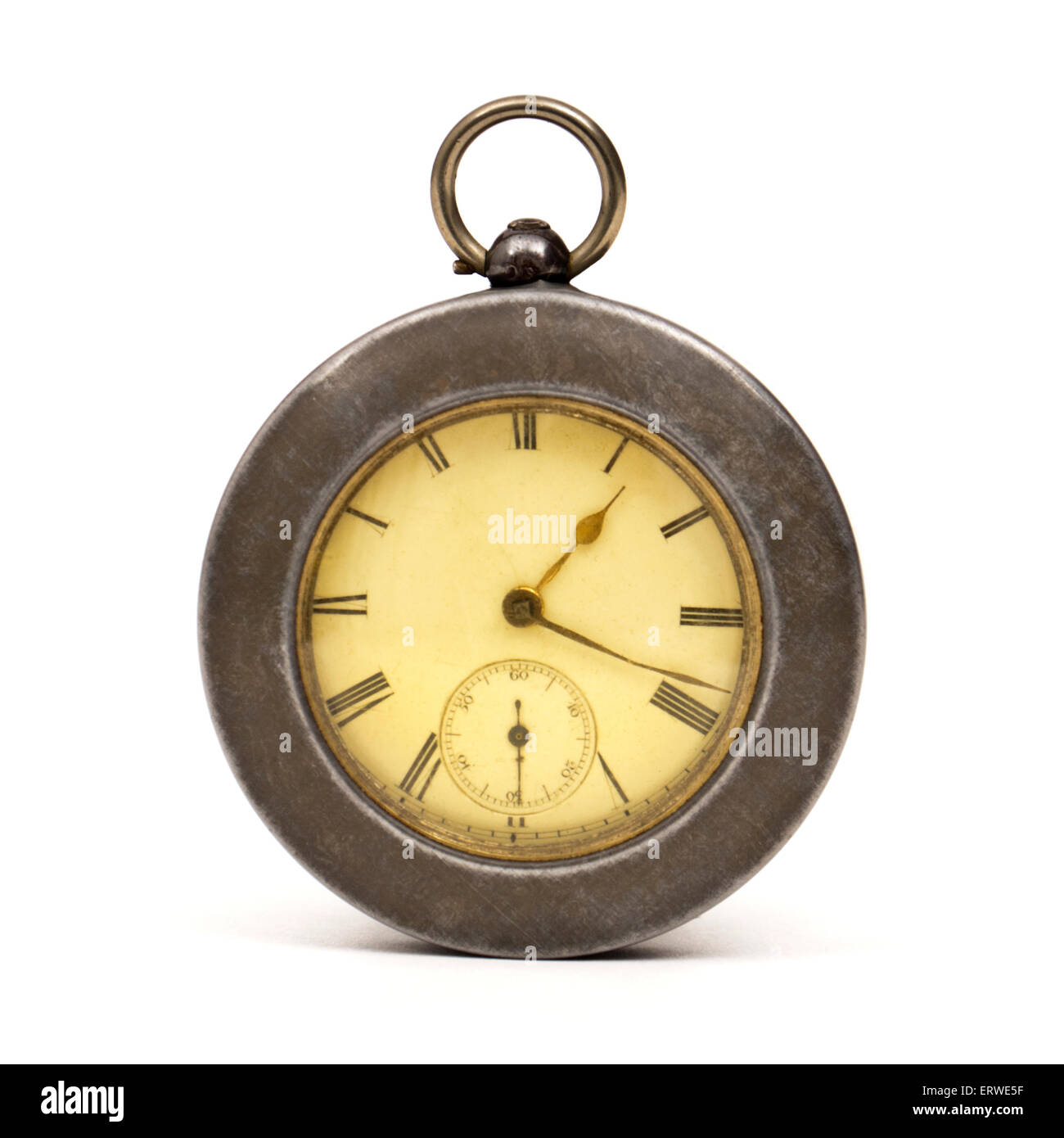 Antique Sterling Silver orologio da tasca, distingueranno London 1854 da Richard Oliver & John Edwards (stabilito 1846) Foto Stock