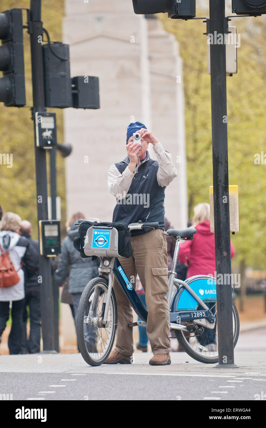 Ciclisti a Londra Foto Stock