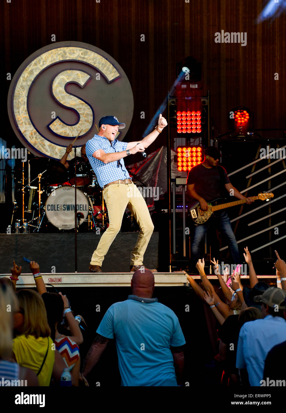 Cole Swindell eseguendo al Carolina Country Music Festival a Myrtle Beach South Carolina Foto Stock