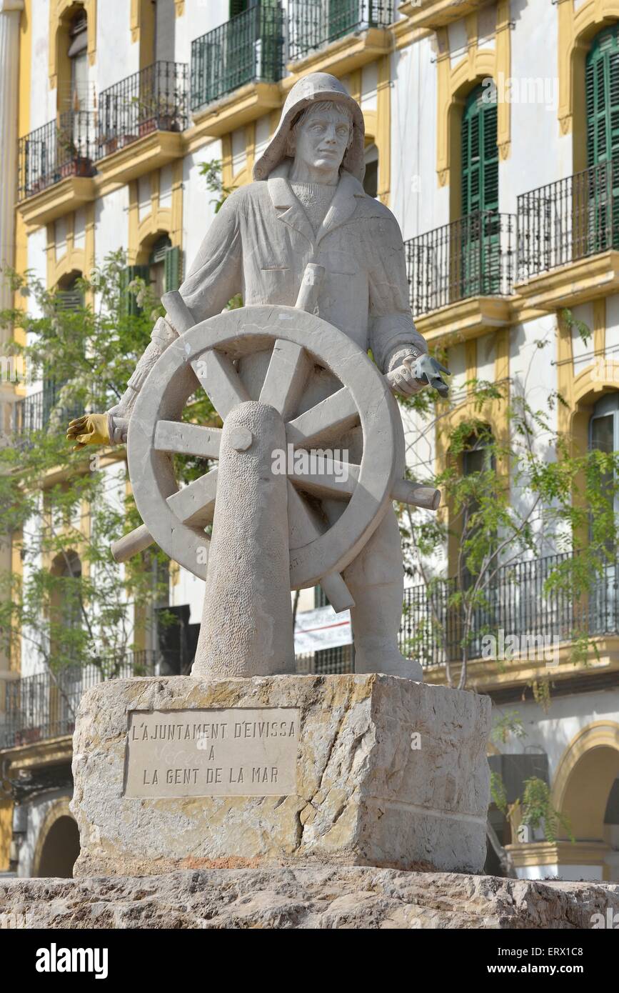 La gente di mare Memorial, Eivissa, la città di Ibiza, Ibiza, Isole Baleari, Spagna Foto Stock