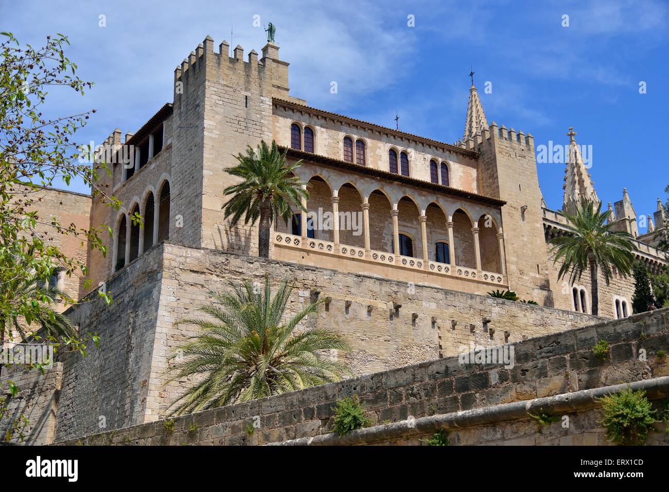 Palacio Real de la Almudaina, Palma de Mallorca, Maiorca, isole Baleari, Spagna Foto Stock