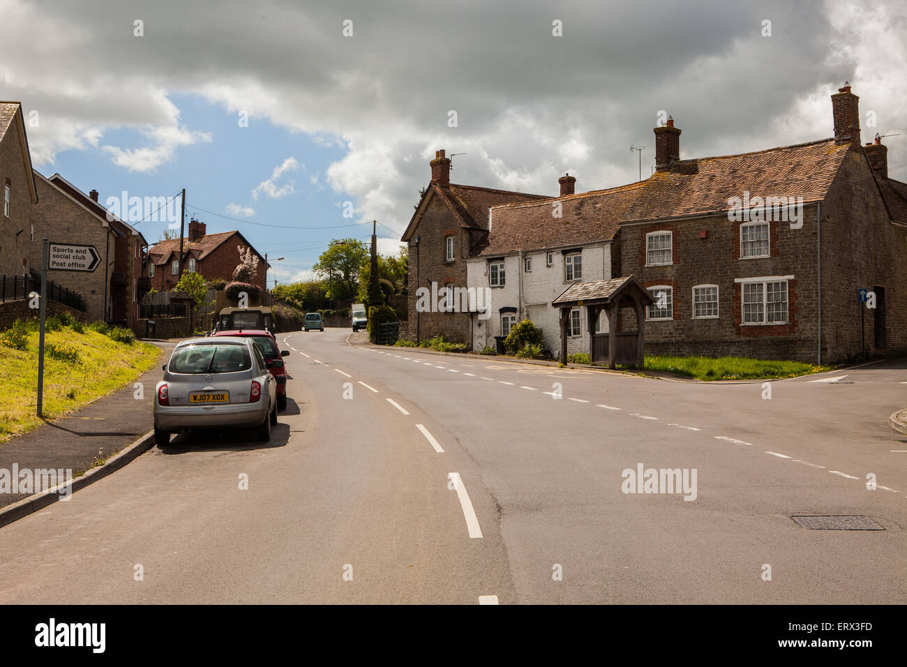 Templecombe somerset street scene Foto Stock
