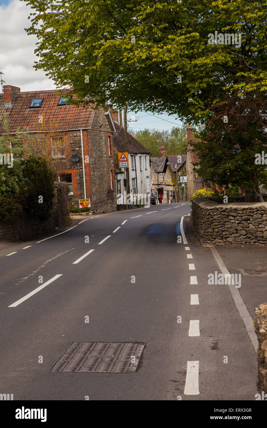 Templecombe somerset street scene Foto Stock