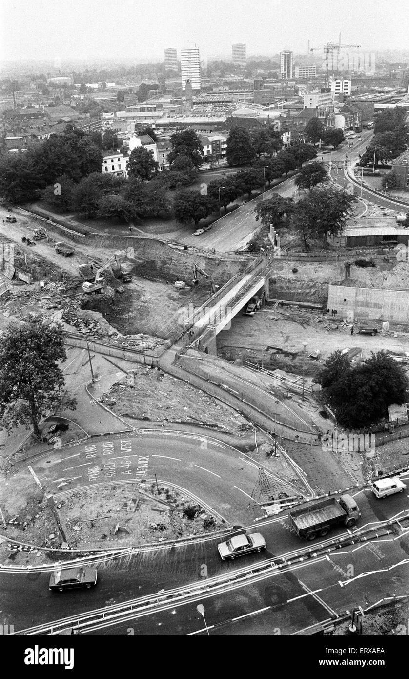 Anello di Coventry per la costruzione di strade, Warwick Road. Il 29 agosto 1973. Foto Stock