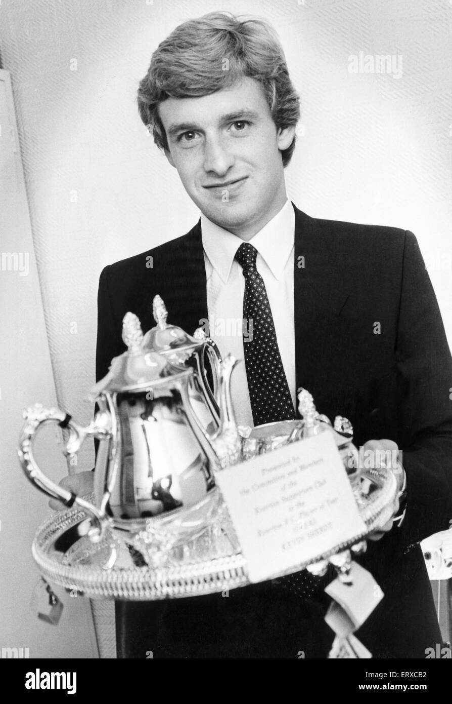 Everton il calciatore Kevin Sheedy, votato i sostenitori di Giocatore dell'anno. Il 22 agosto 1983. Foto Stock