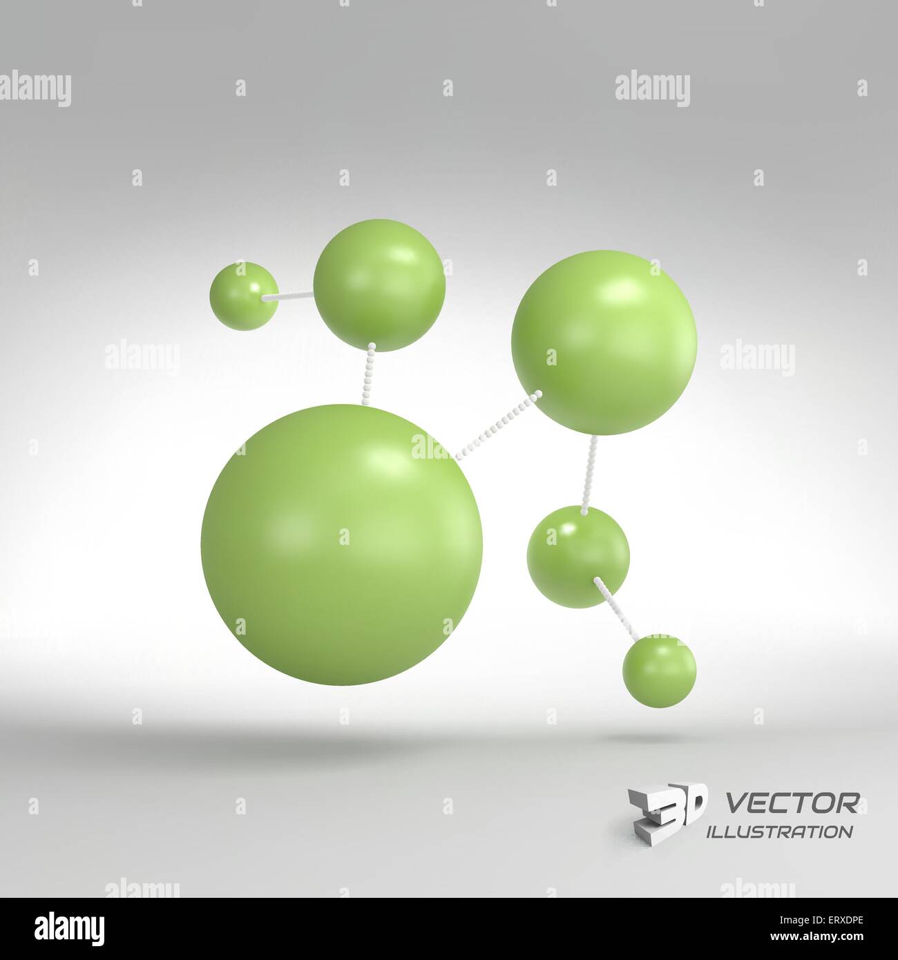 Struttura molecolare con sfere. 3d illustrazione vettoriale. Illustrazione Vettoriale