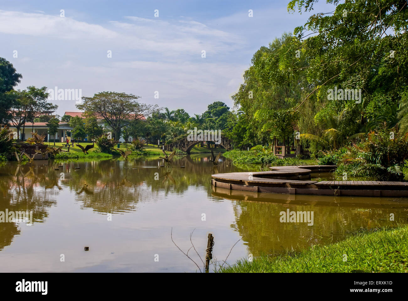 Lato Lago Garden Park Foto Stock