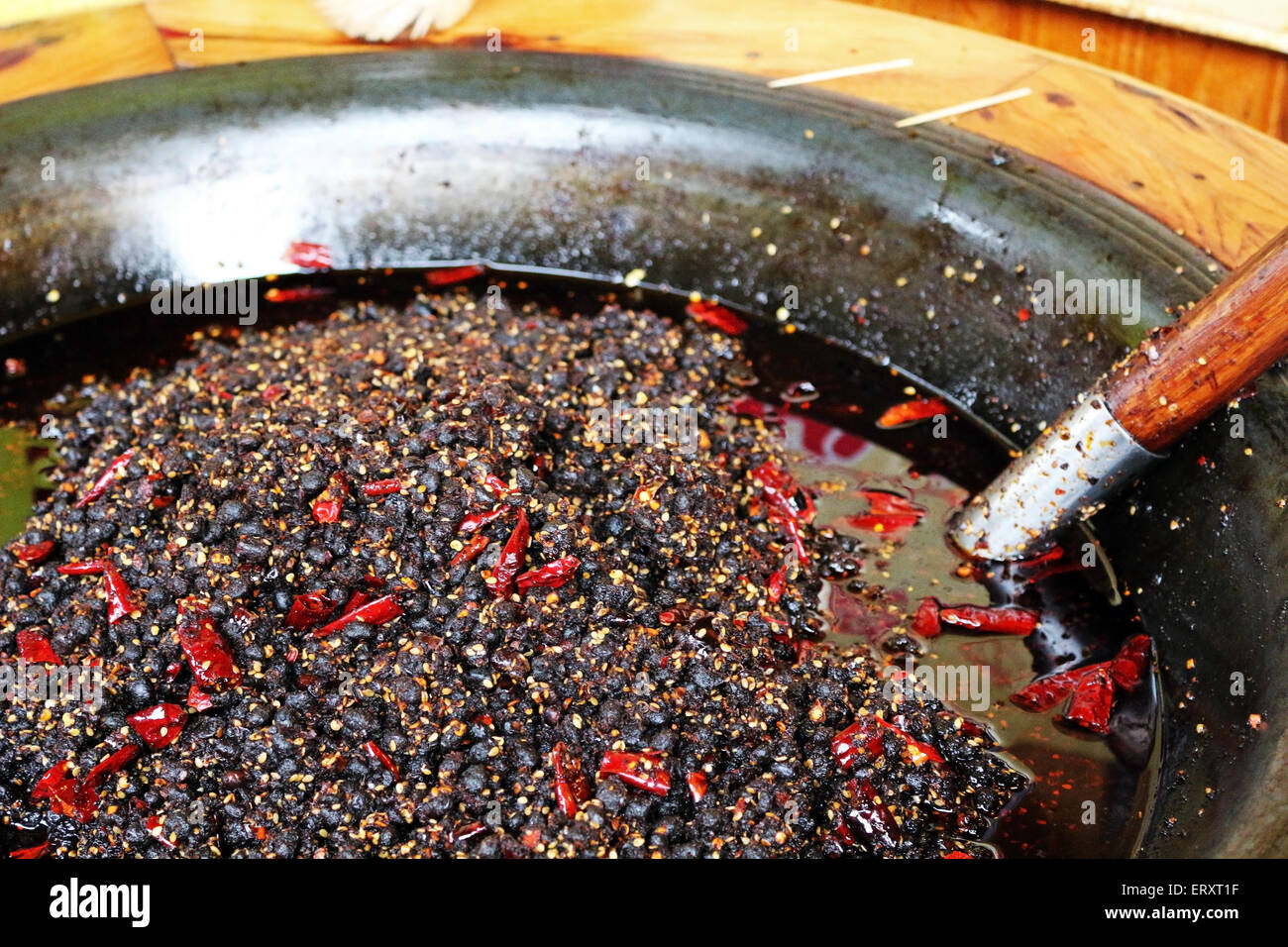 Spicy dou ban - fagioli neri Foto Stock