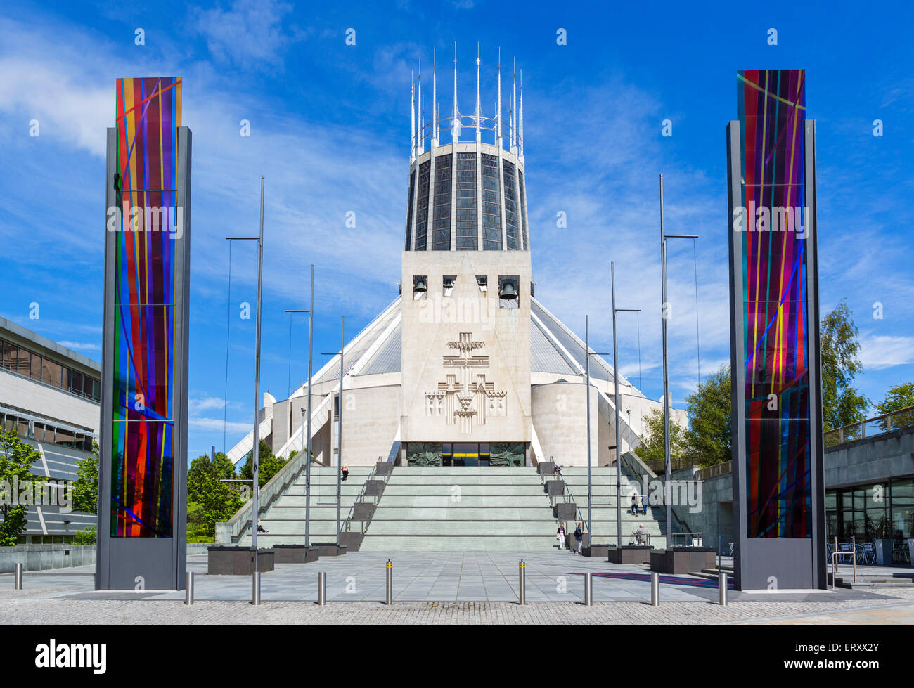 Parte anteriore del Liverpool Metropolitan Cathedral, Liverpool, Merseyside England, Regno Unito Foto Stock