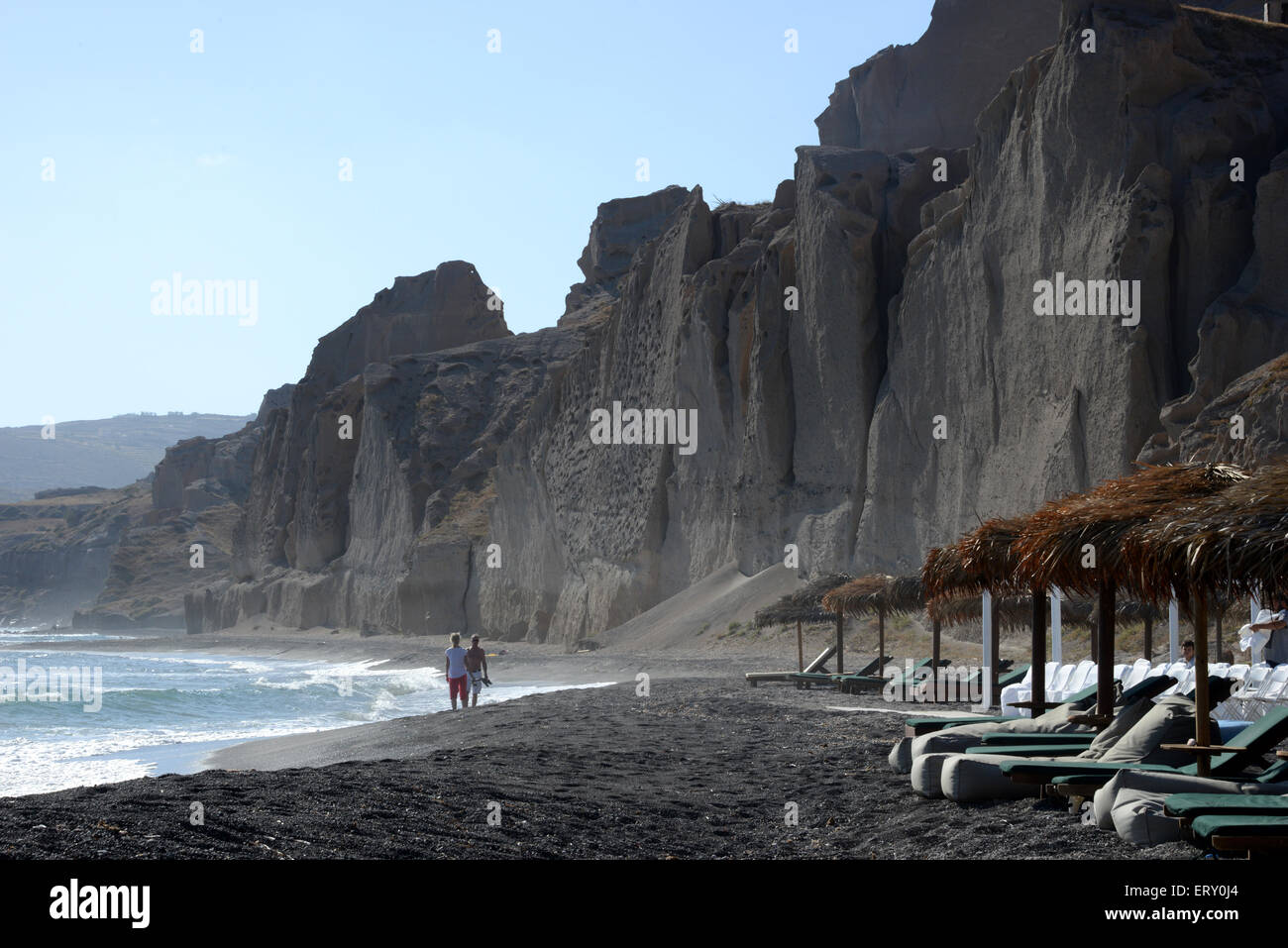 Eros beach, Akrotiri, Santorini, Grecia Foto Stock