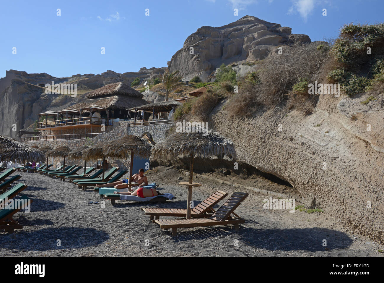 Eros Spiaggia Vulcanica Akrotiri Santorini Foto Immagine