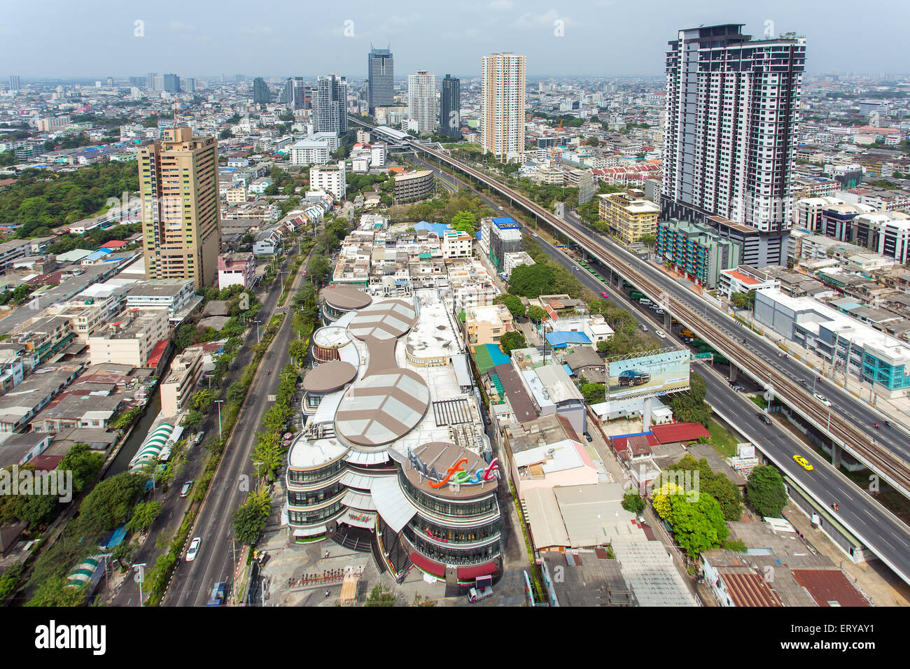 Il paesaggio della città di Bangkok vista giorno Foto Stock