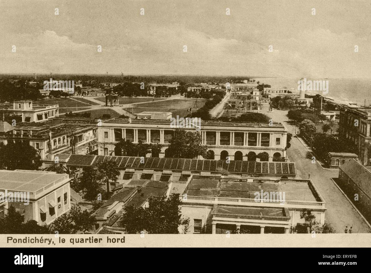 Vecchia foto del 1900 di Pondicherry ; Puducherry , Union Territory , UT ; India , asia Foto Stock