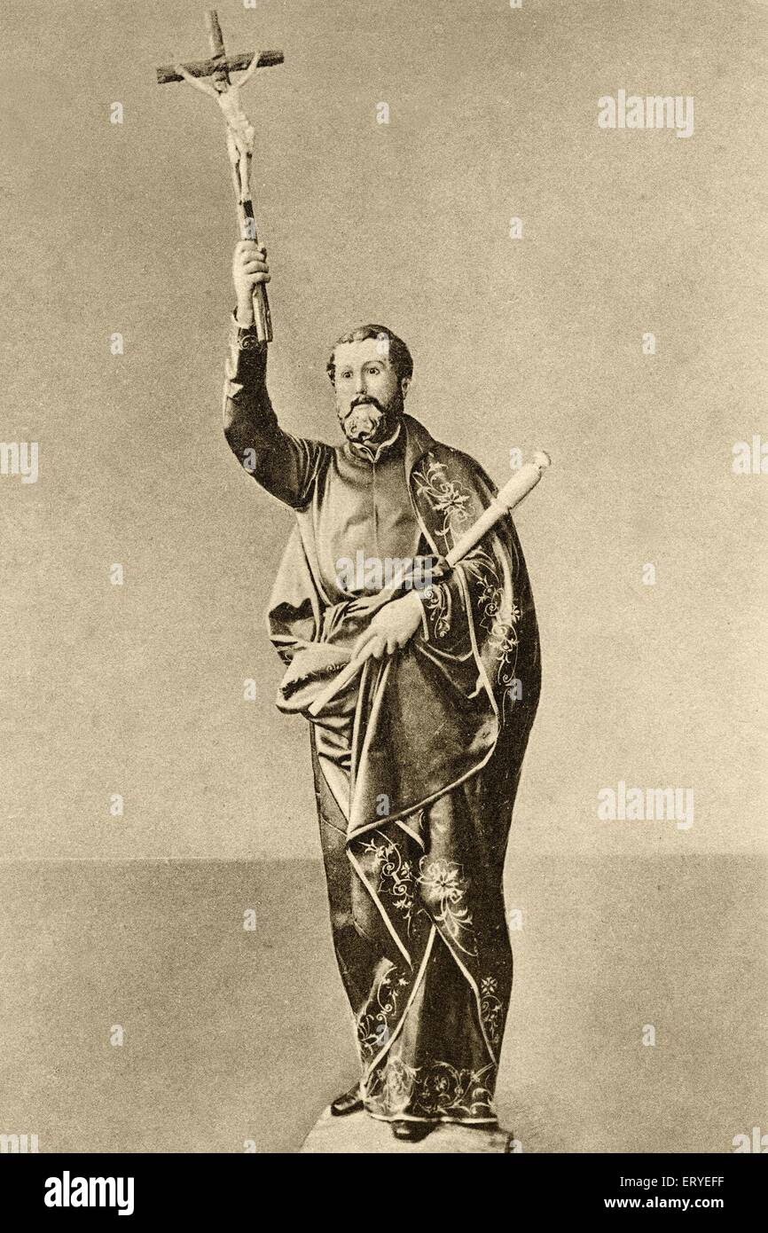 Vecchia immagine del 1900 ; San Francesco Saverio ; vecchia Goa ; India Foto Stock