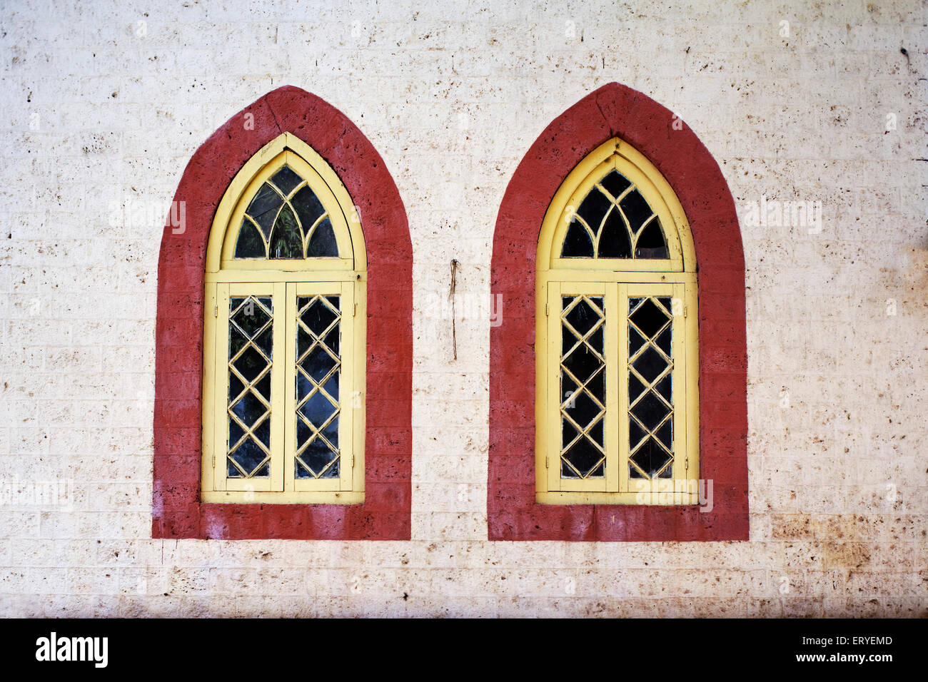 Petit Library Windows , Mahableshwar , Mahabaleshwar ; Maharashtra ; India , Asia Foto Stock