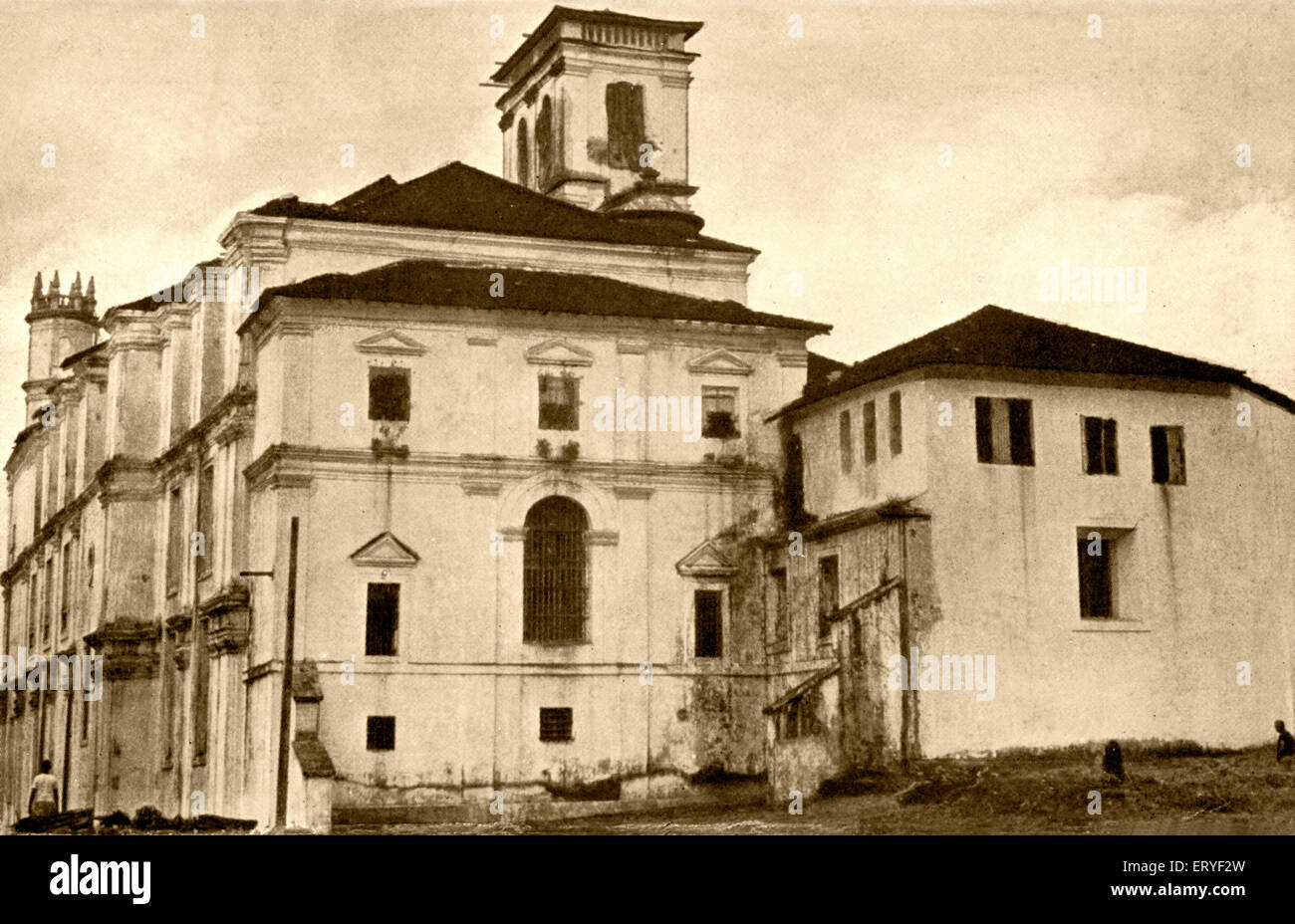 Vecchio vintage 1900 foto chiesa di San Francesco di Assisi , old goa , Velha Goa , India Foto Stock