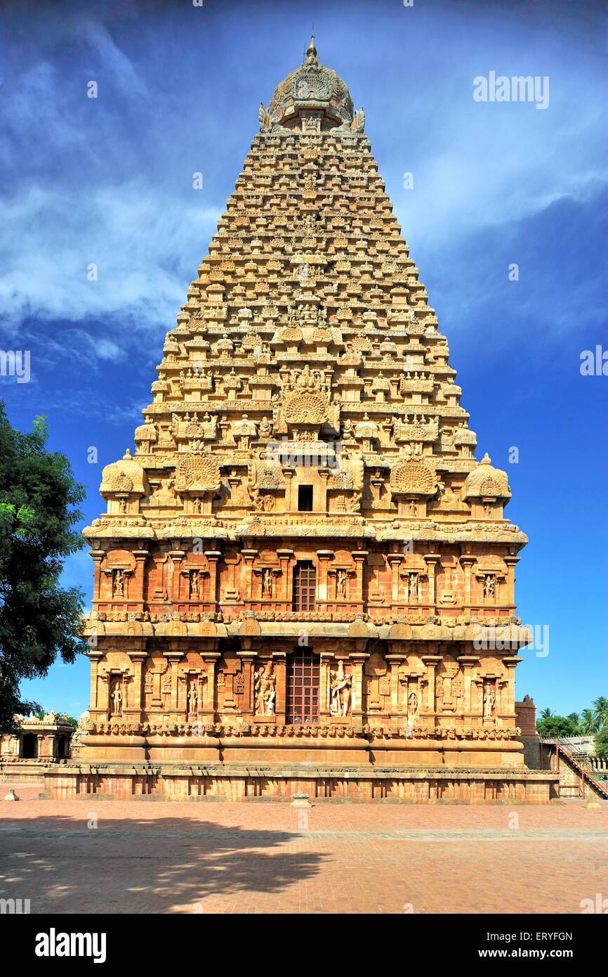 Tempio Brihadeshwara templi indiani Tanjore Thanjavur Tamil Nadu India Foto Stock