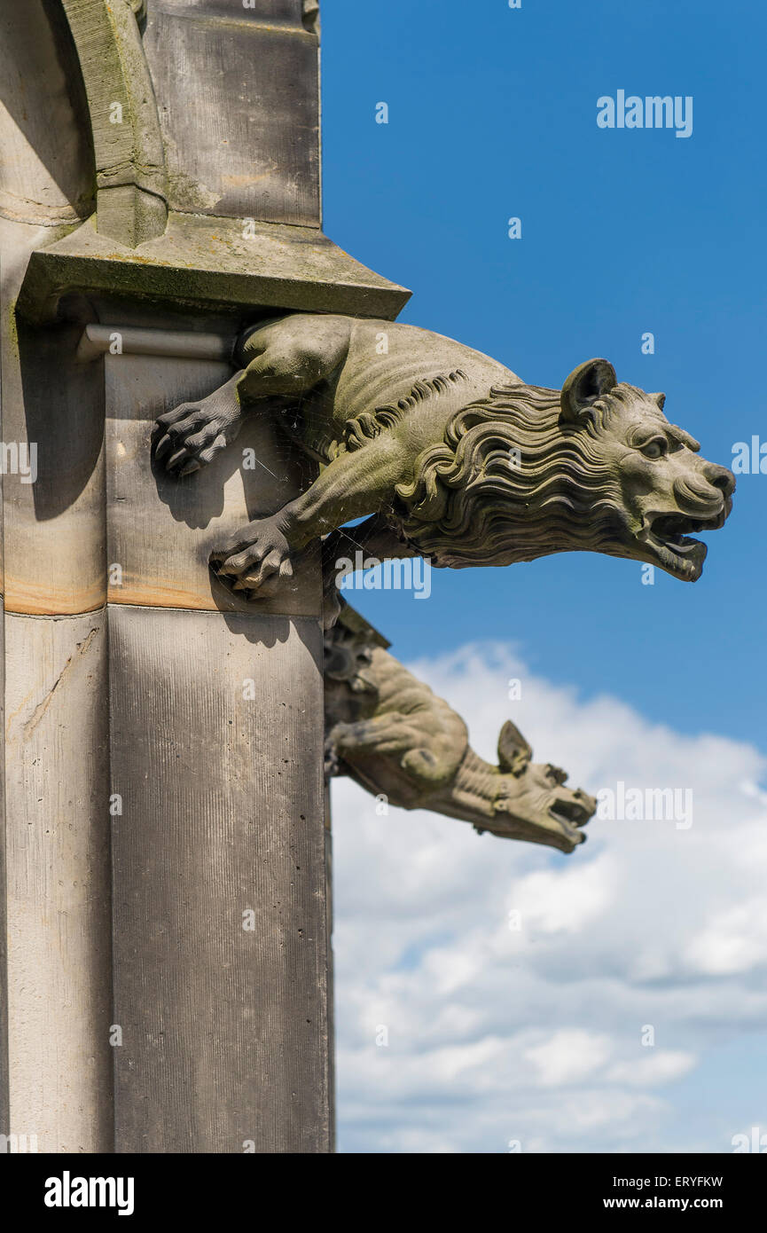 Gargoyle, Ulm Minster, Ulm, Baden-Württemberg, Germania Foto Stock