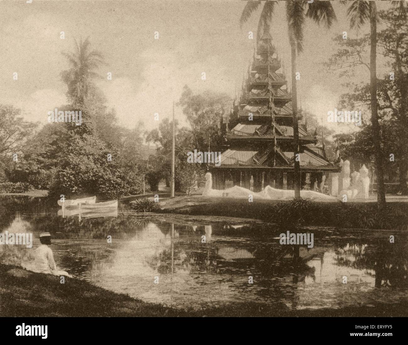 Vecchia immagine annata 1900 di eden giardini ; Calcutta , Kolkata ; Bengala Occidentale ; India Foto Stock