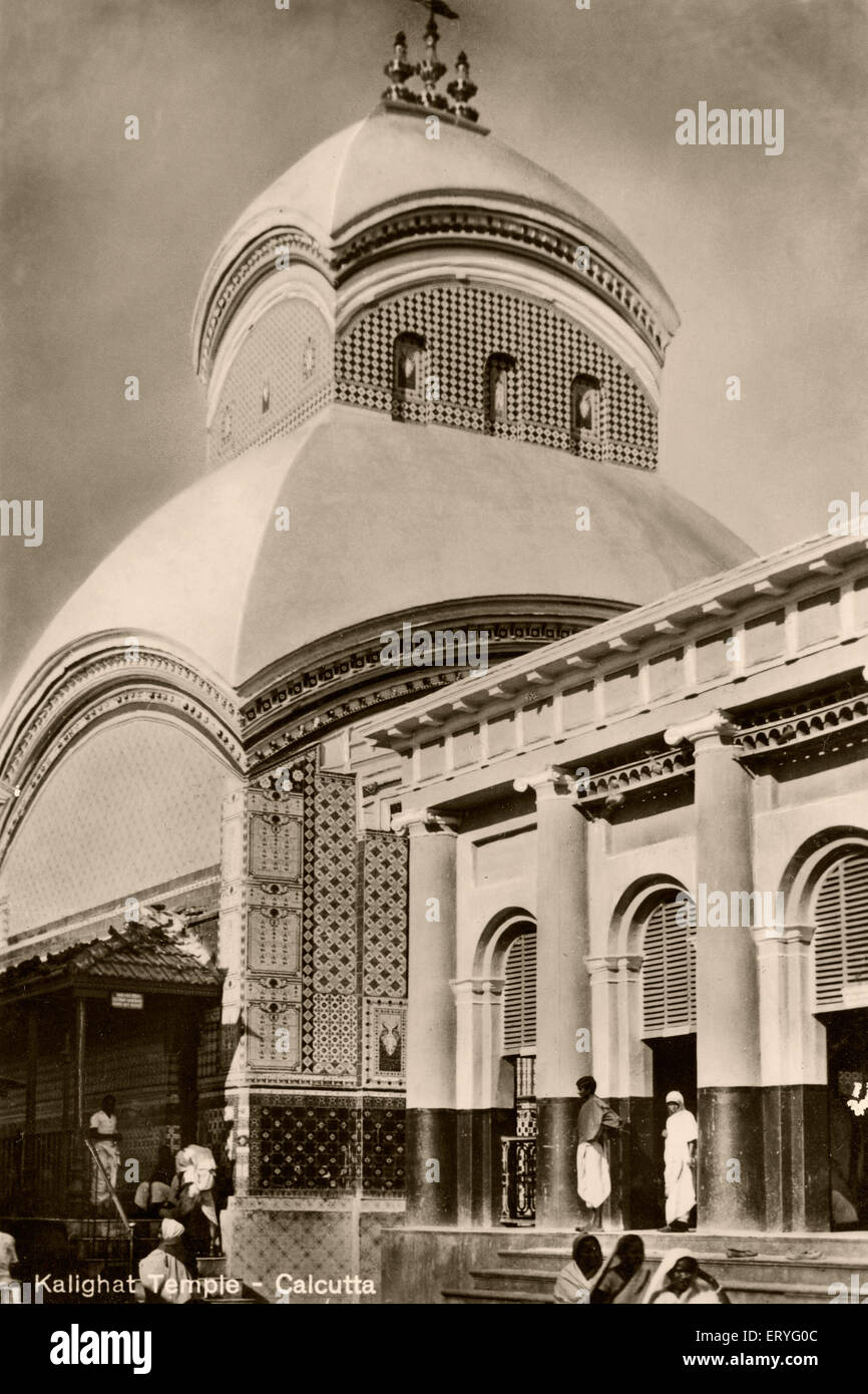Old picture vintage 1900 tempio kalighat ; Calcutta Kolkata ; Bengala Occidentale ; India Foto Stock