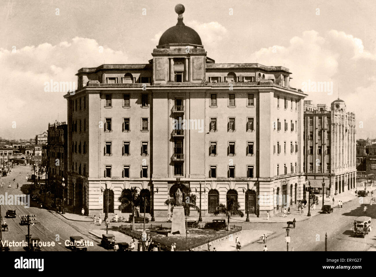 Vecchia annata 1900s di Victoria House ; Calcutta , Kolkata ; Bengala Occidentale ; India Foto Stock