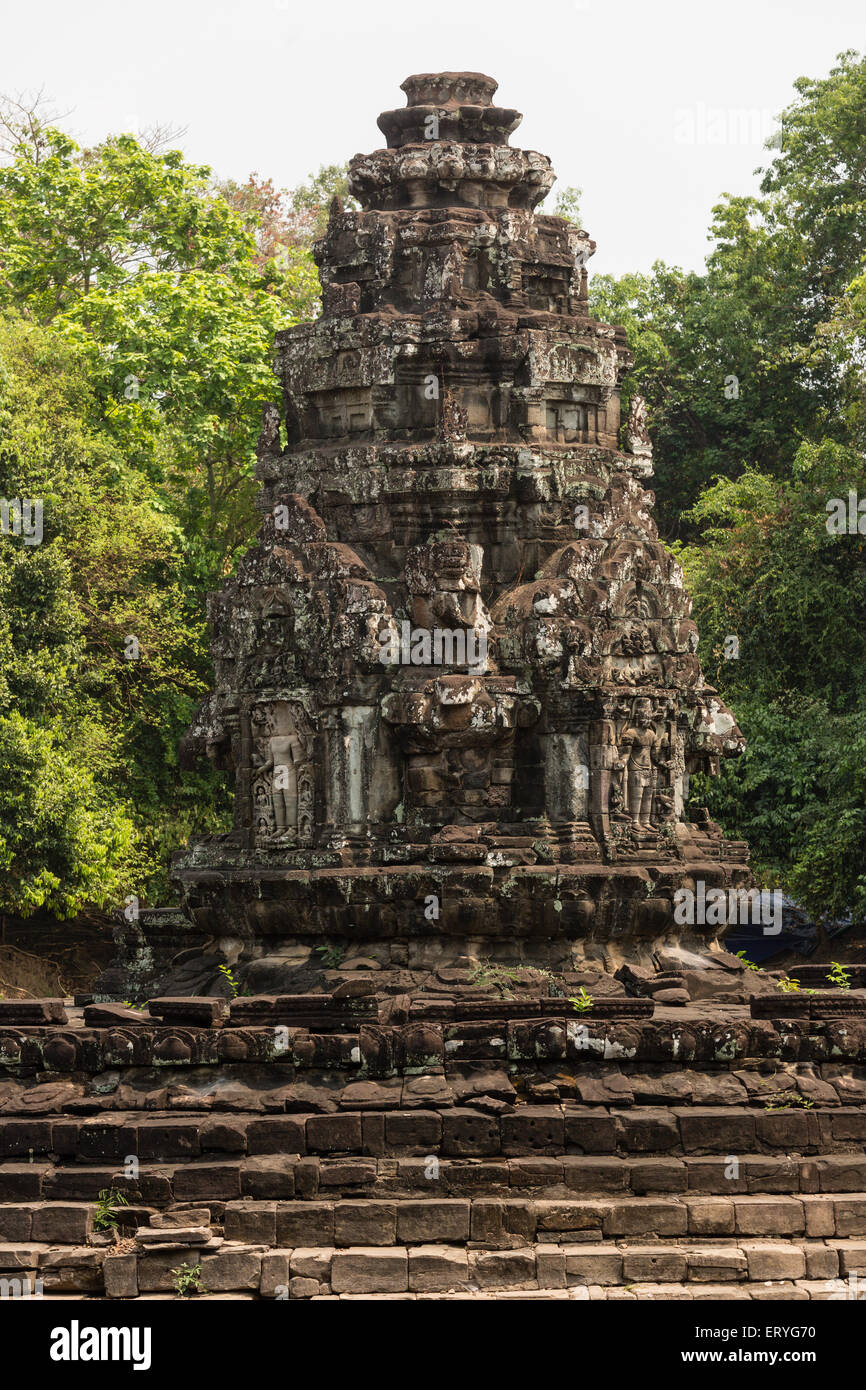 Prasat sull isola di Neak Pean, Angkor, Siem Reap Provincia, Cambogia Foto Stock