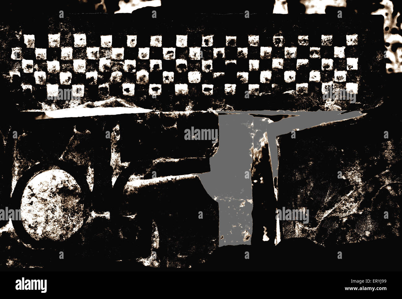 Arte digitale astratta in bianco e nero , Foto Stock