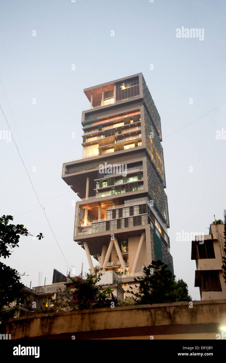 Casa di Antilia di Mukesh Ambani ; Bombay ; Mumbai ; Maharashtra ; India ; Asia ; Asia ; indiano Foto Stock
