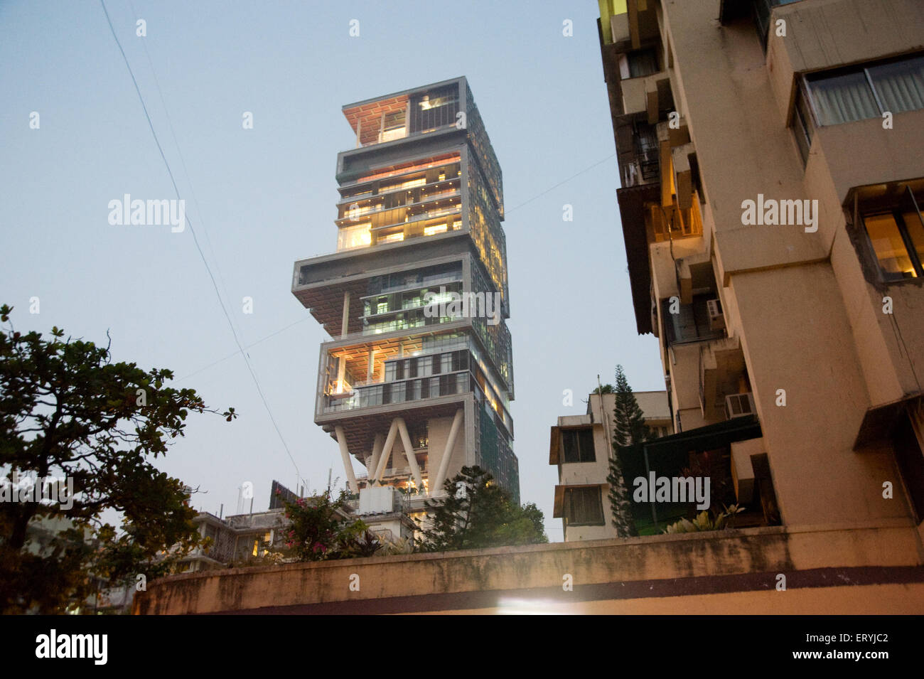 Antilla casa di mukesh ambani Bombay Mumbai India Maharashtra Foto Stock