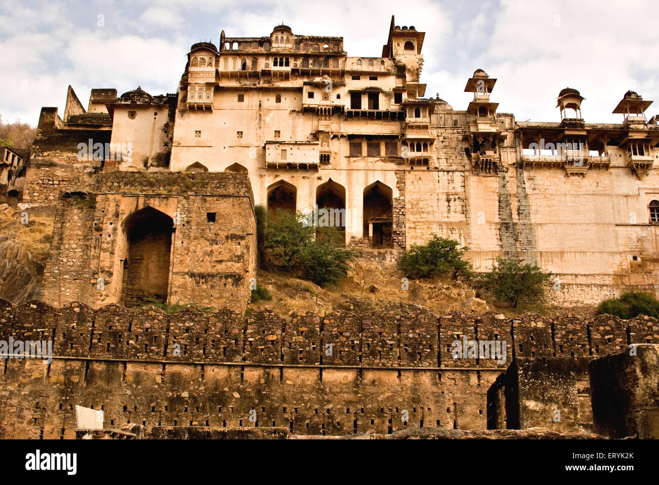 Forte di Taragarh , Forte stella , Forte di Bundi ; Nahar ka Chauhatta , Ajmer , Rajasthan ; India , Asia Foto Stock