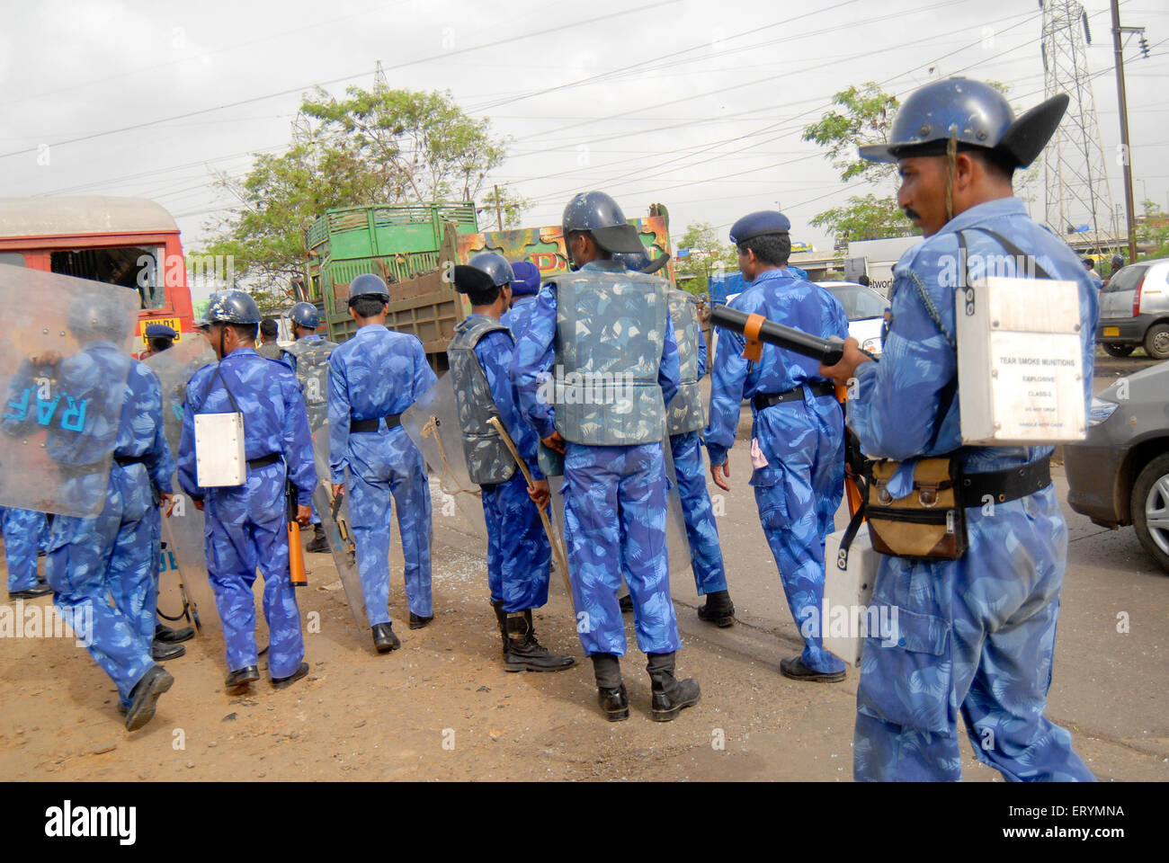 I sikh protestando per dera saccha sauda a ; Mulund ; Bombay ; Mumbai ; Maharashtra ; India Foto Stock