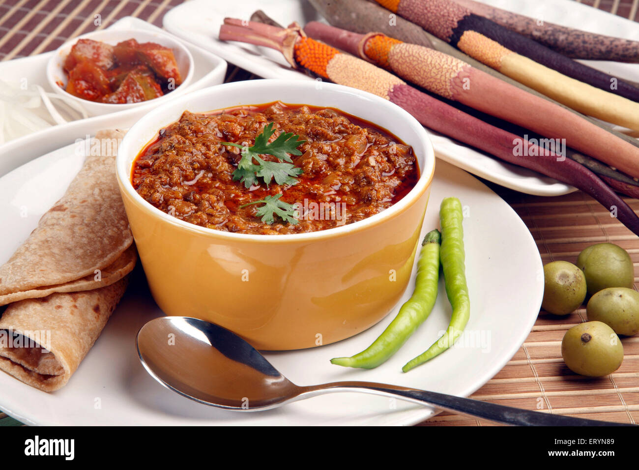 Roti con Shevala vegetale in Thane a Maharashtra India PR#743Ah Foto Stock