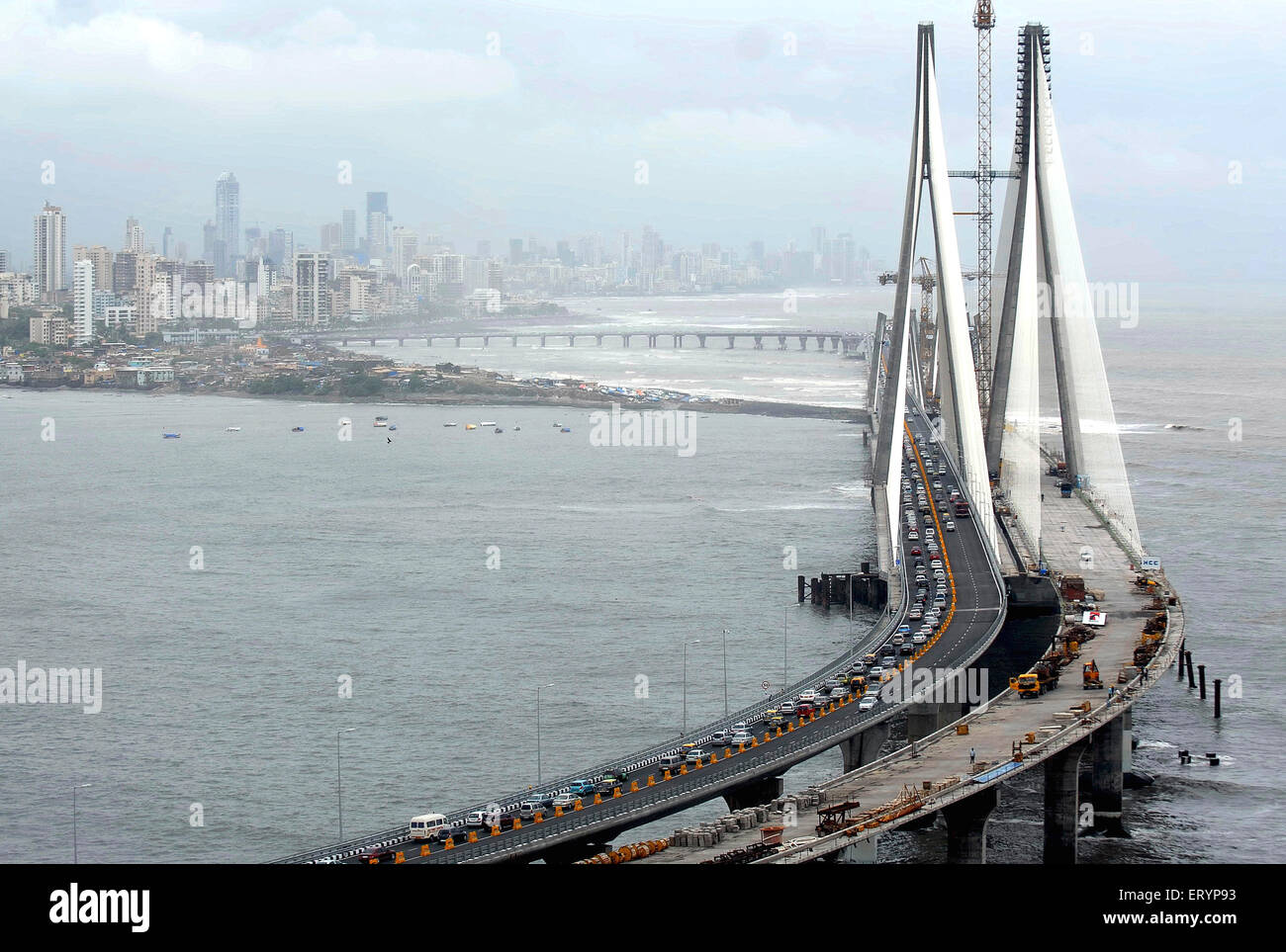 Giorno di apertura di Bandra Worli Rajiv Gandhi mare ponte di collegamento ; Mumbai Bombay ; Maharashtra ; India Foto Stock