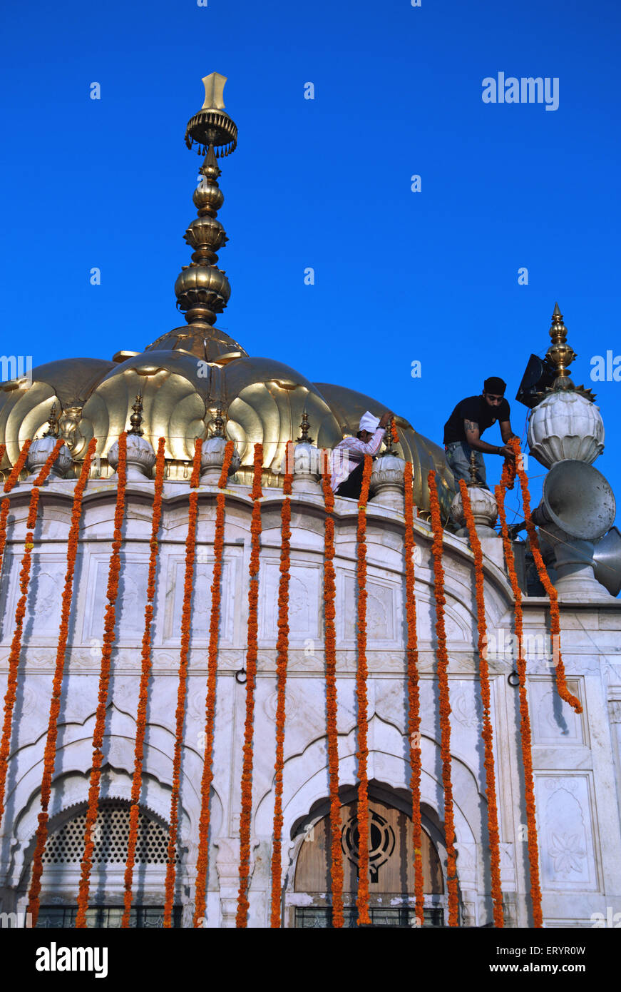 Cupola di Hazur Sahib , Takhat Sachkhand Sri Hazur Abchal Nagar Sahib ; Nandered ; Maharashtra ; India , asia Foto Stock