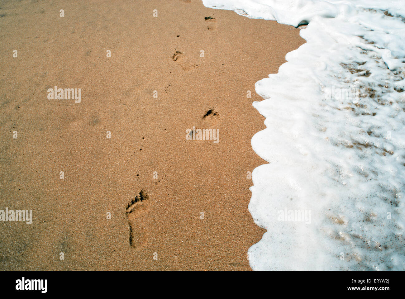 Footprint , Anjuna Beach , Goa , India , Asia Foto Stock