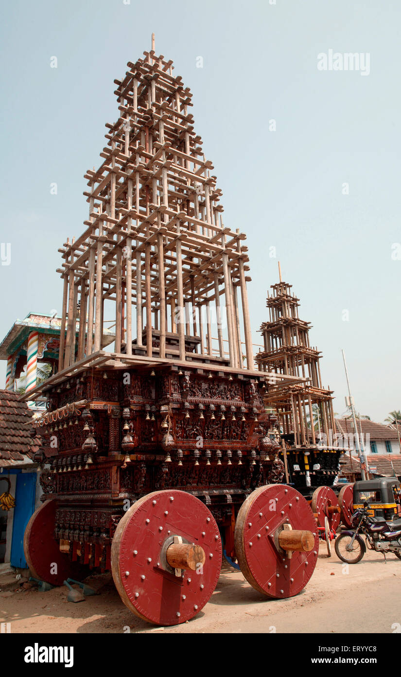 Preparazione del Festival di Ratholsavam Chariot ; Palghat , Palakad , Palakkad , Kerala , India , Asia Foto Stock